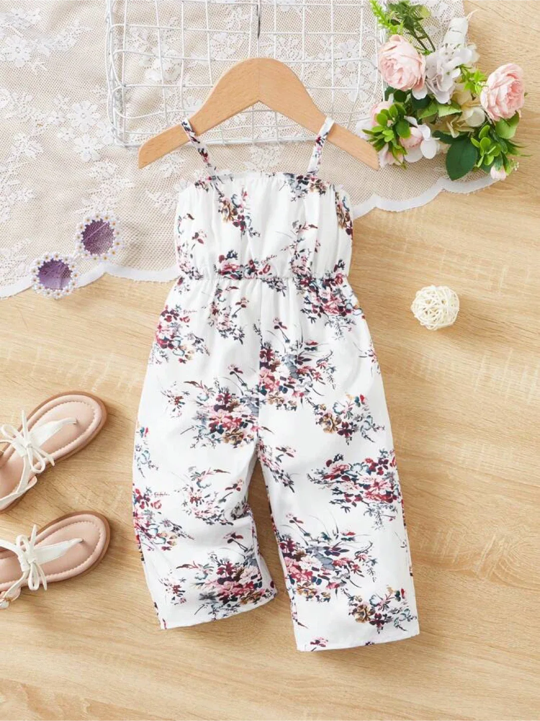 NEW Floral Baby Romper - 6-9 Months + free pink romper thumbnail