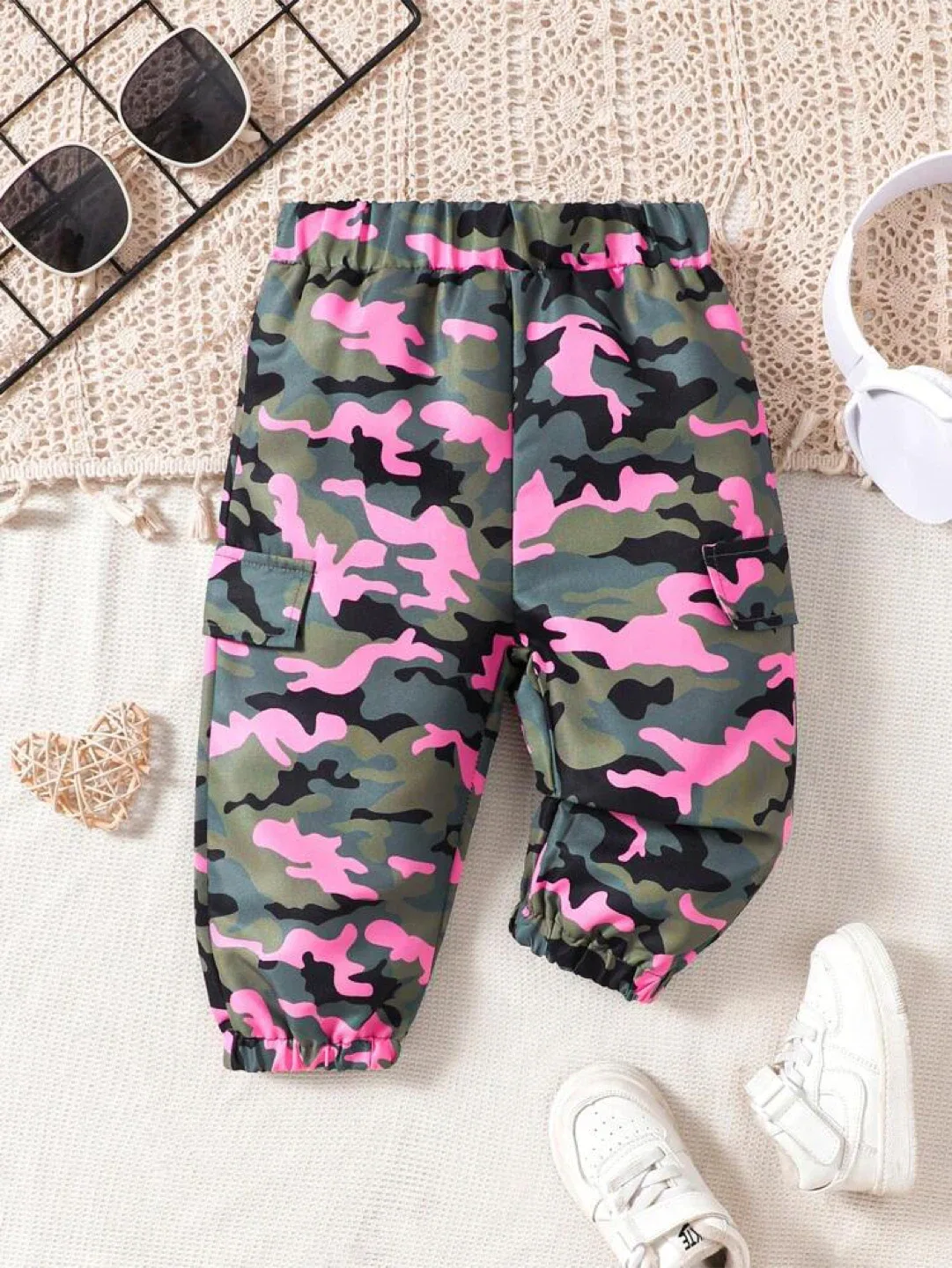 NEW Kids' Camo Pants & 'Keep Smile' Shirt Set, 6-9 m thumbnail