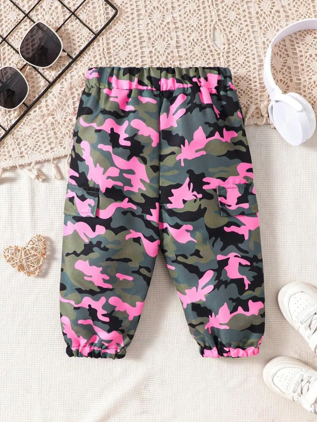 NEW Kids' Camo Pants & 'Keep Smile' Shirt Set, 6-9 m image indicator(2)