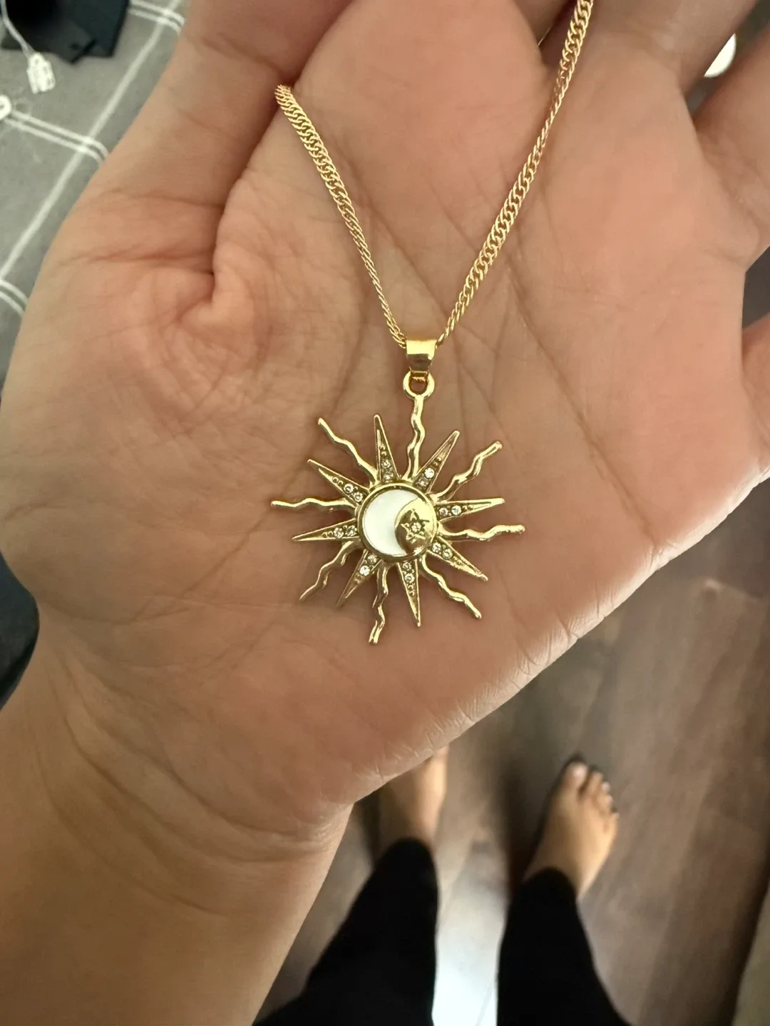 Gold Sun Stars & Moon Pendant Necklace image indicator(5)