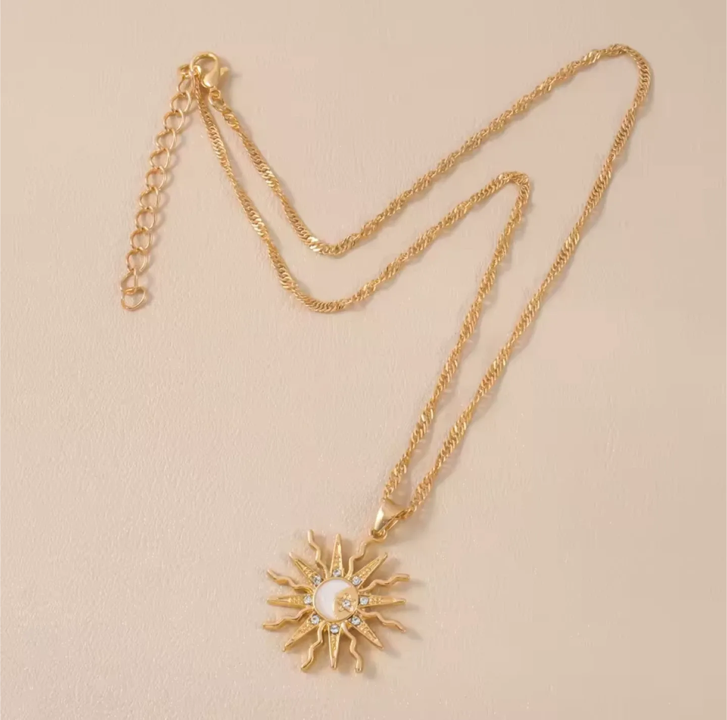 Gold Sun Stars & Moon Pendant Necklace image indicator(4)