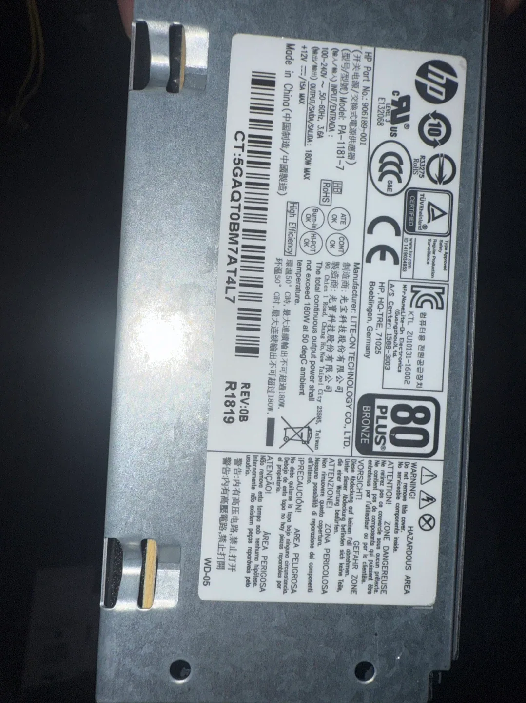 Hp prodesk 400 g4 sff power supply 180w image indicator(2)