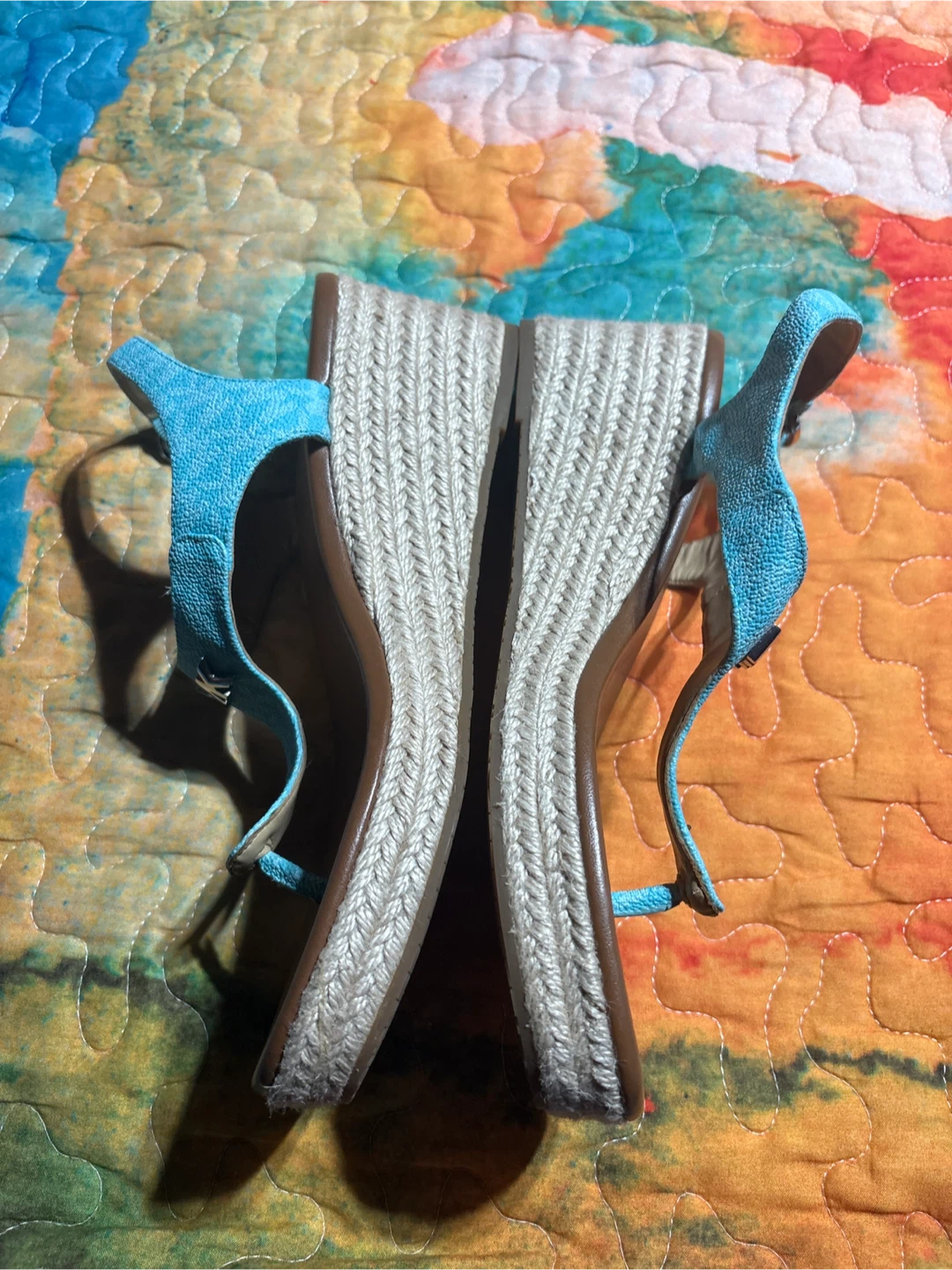 Michael Kors Blue Wedge Sandals - Size 8 - photo 2