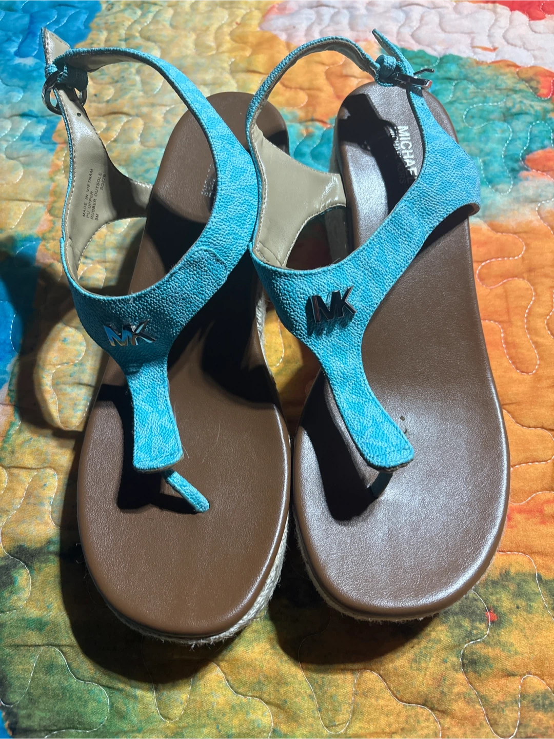 Michael Kors Blue Wedge Sandals - Size 8