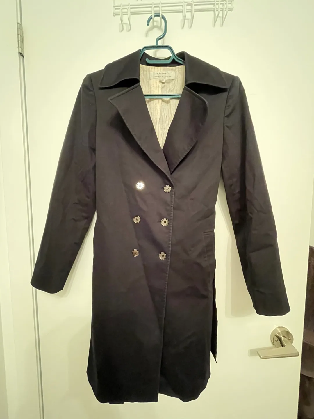 Woman’s Tahari Black Trench Coat image indicator(2)