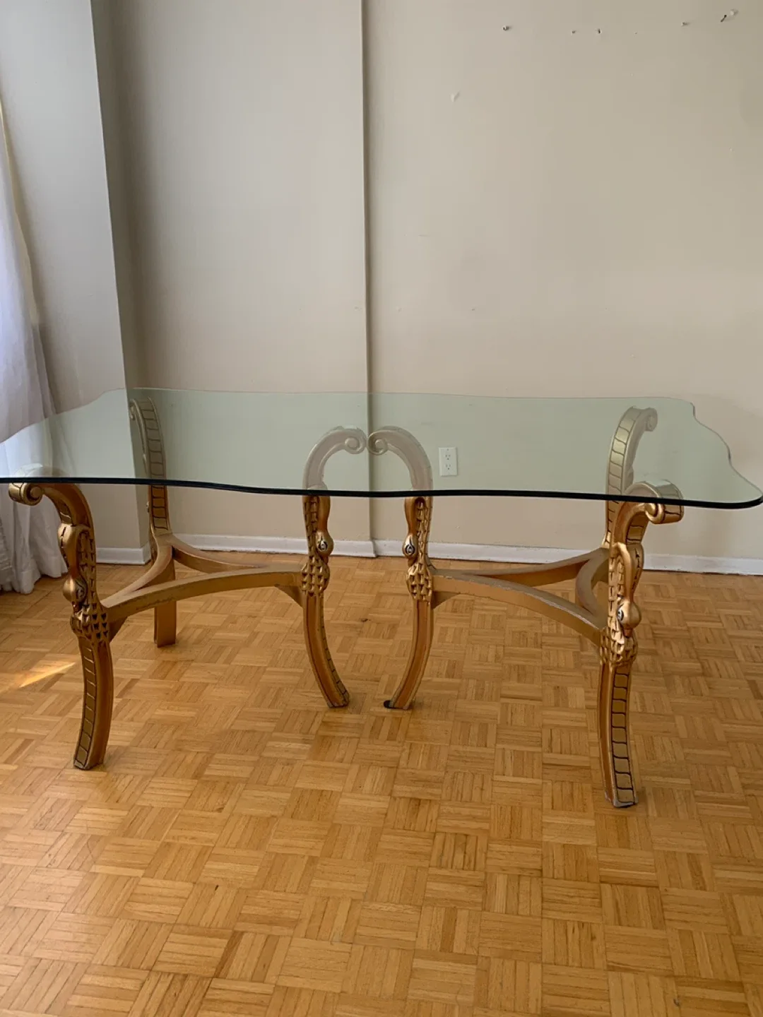 Gold Accent Glass Top Coffee Table thumbnail