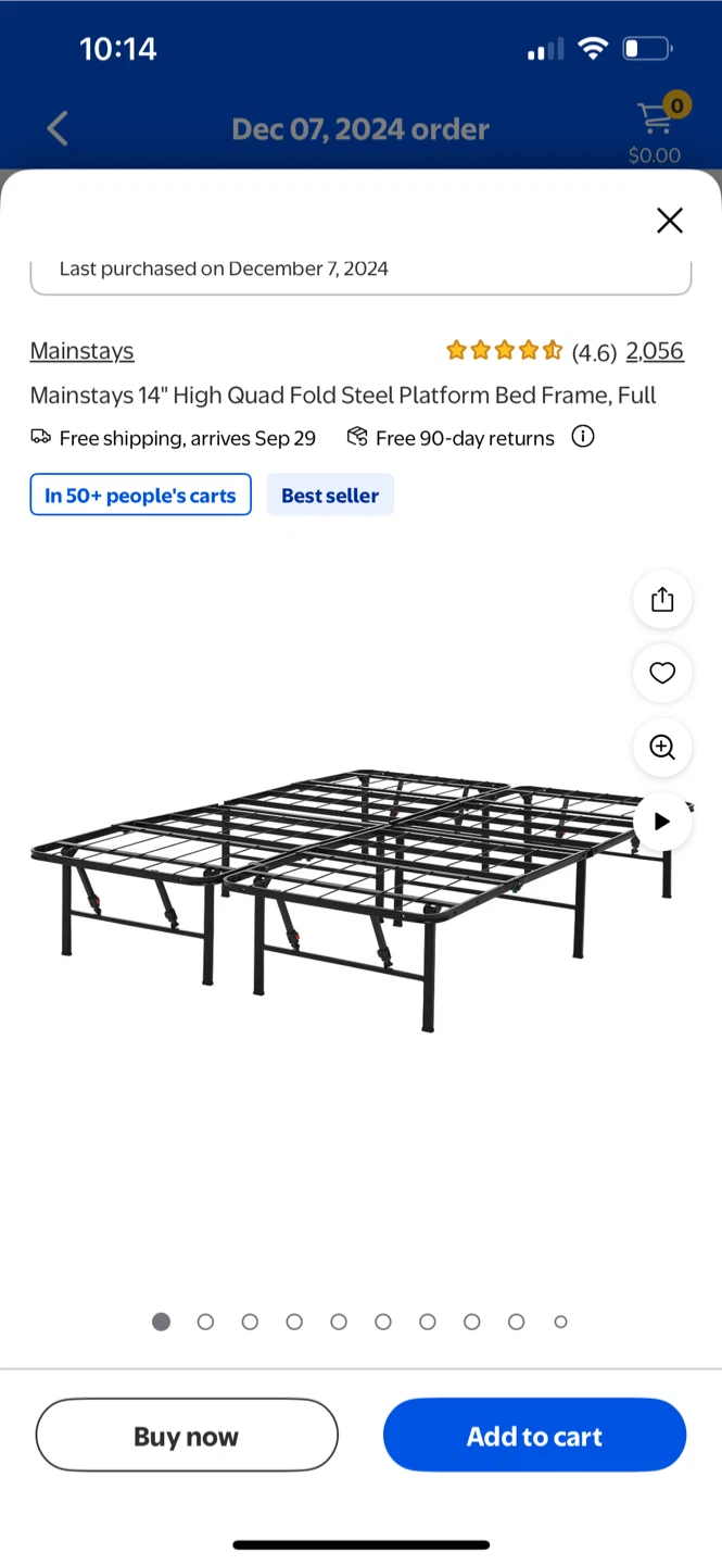 Steel platform bed frame