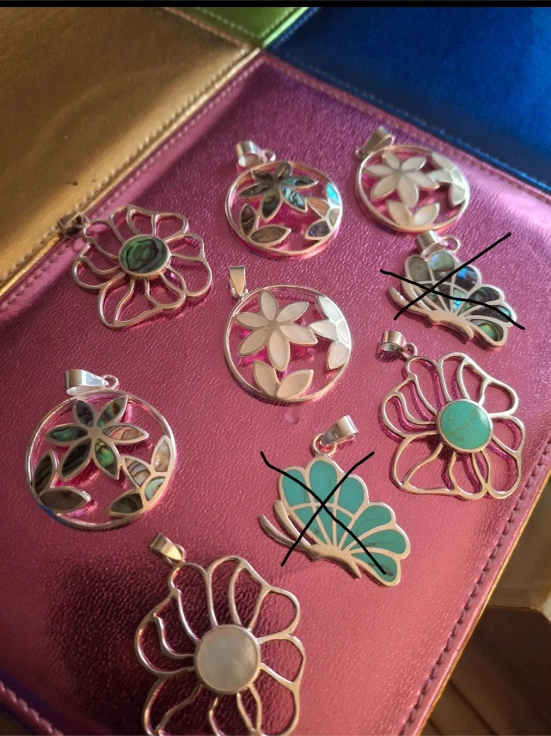 Flower & butterfly pendants (most stamped 925 silver) thumbnail