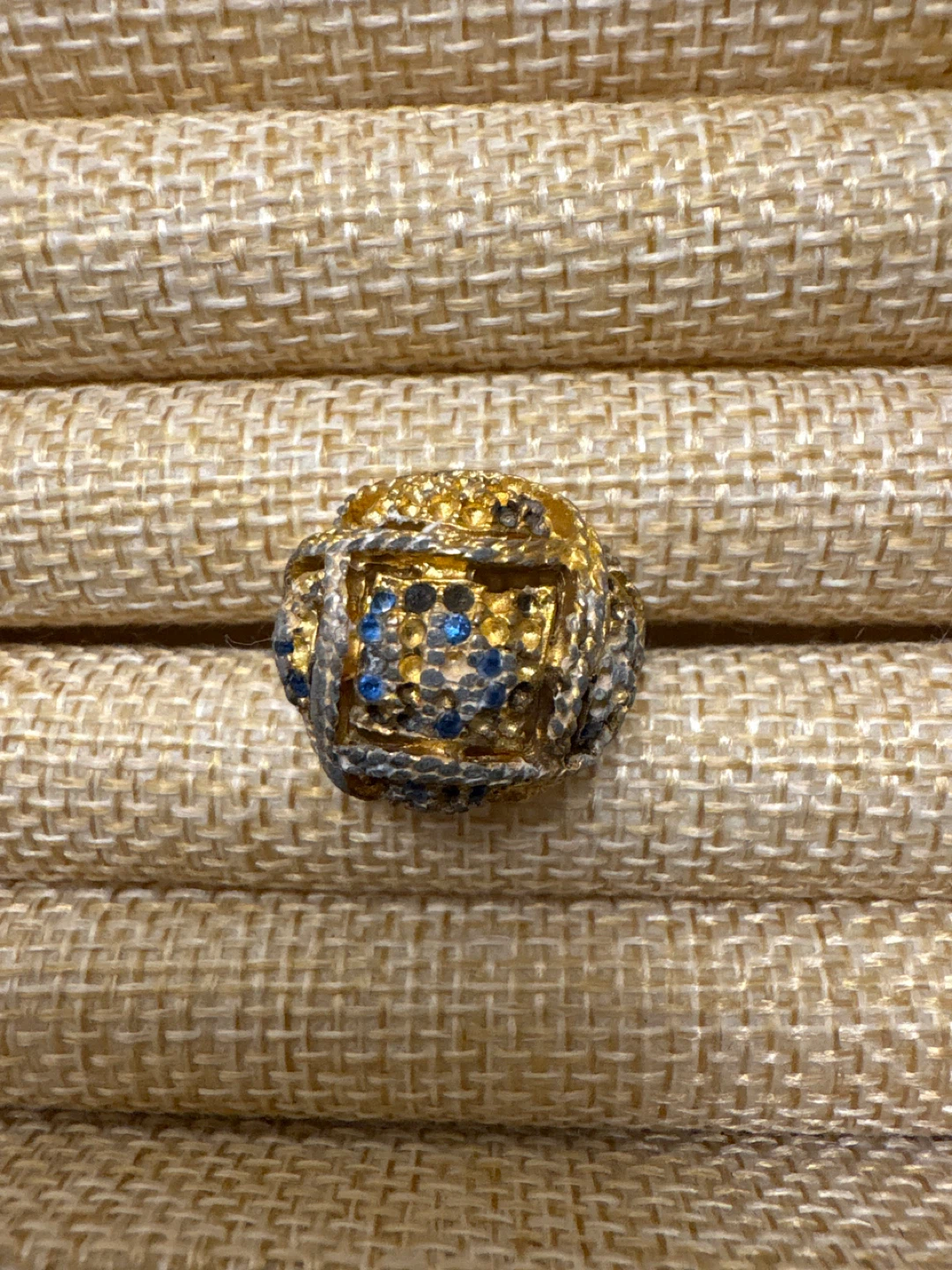 Gold Ring with Blue Accents