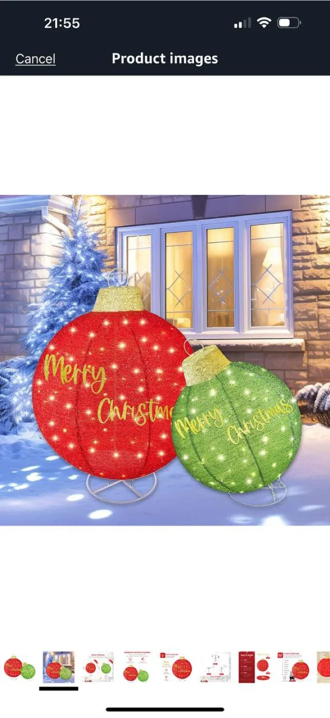 HOYECHI Oversized Christmas Ornament Set thumbnail