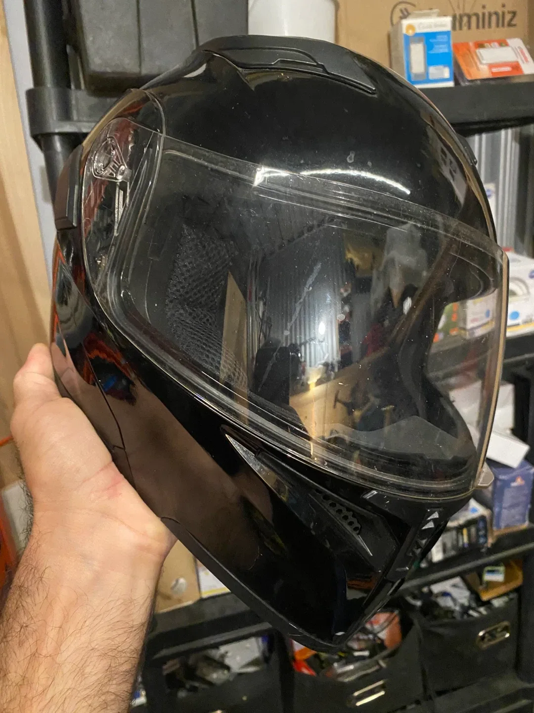 ILM Full Face Motorcycle Helmet - Black thumbnail