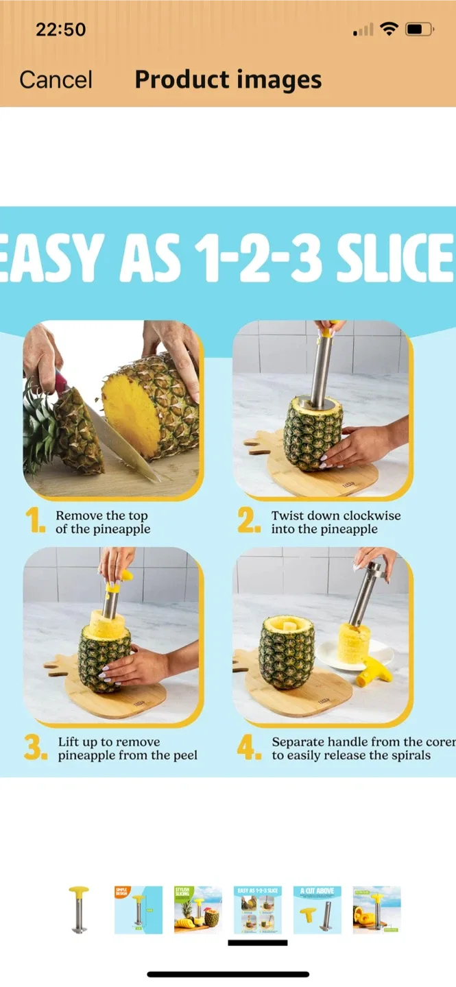 Pineapple Corer Slicer - Easy 1-2-3 Slice thumbnail
