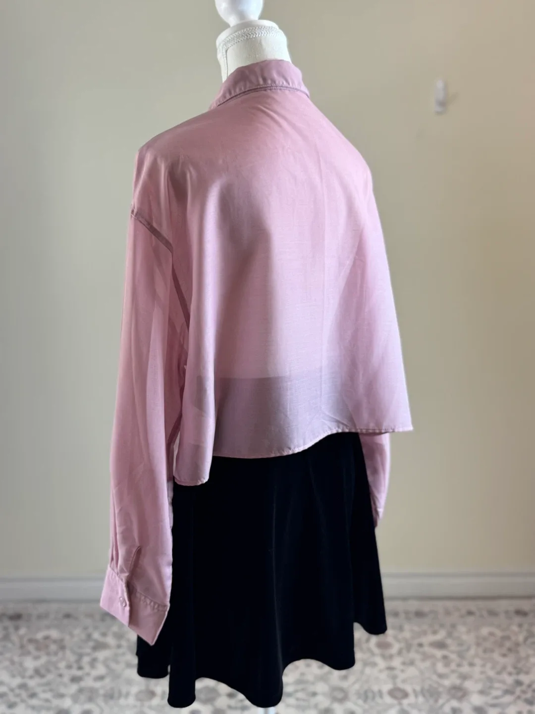 Pink Sheer Cropped Shirt image indicator(8)