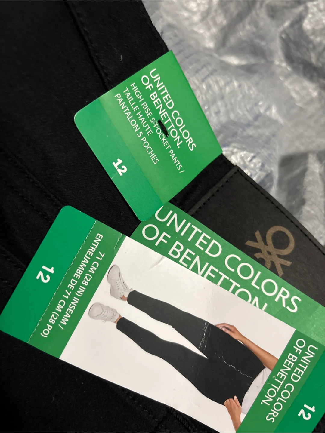 New United Colors of Benetton Black Pants - Size 12 - photo 2