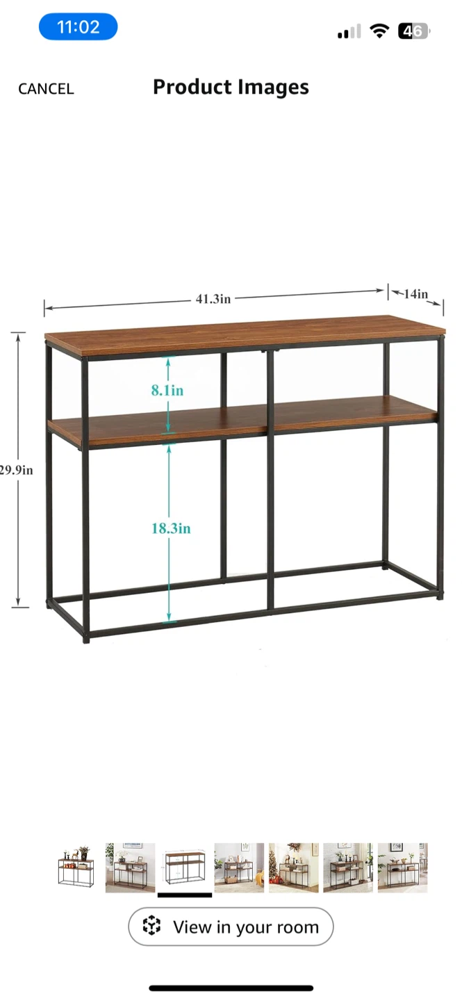 Console Table with Storage Shelf - photo 2