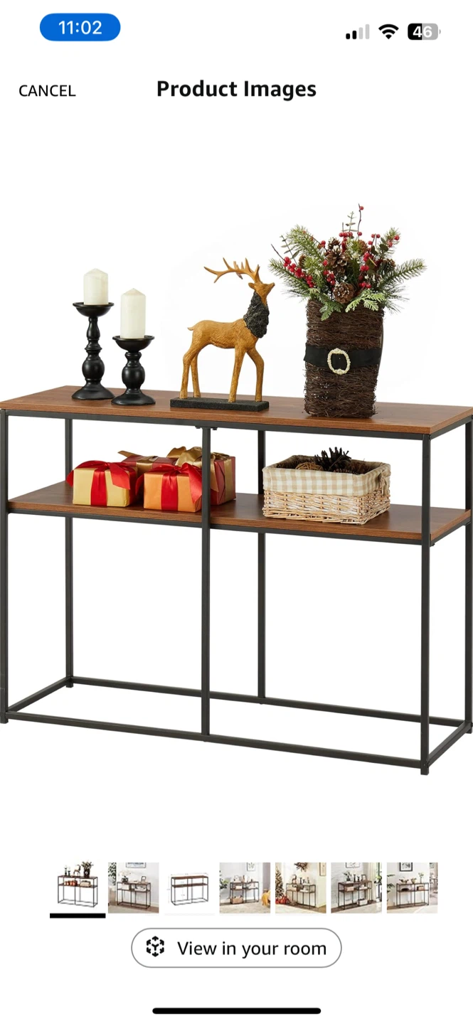 Console Table with Storage Shelf
