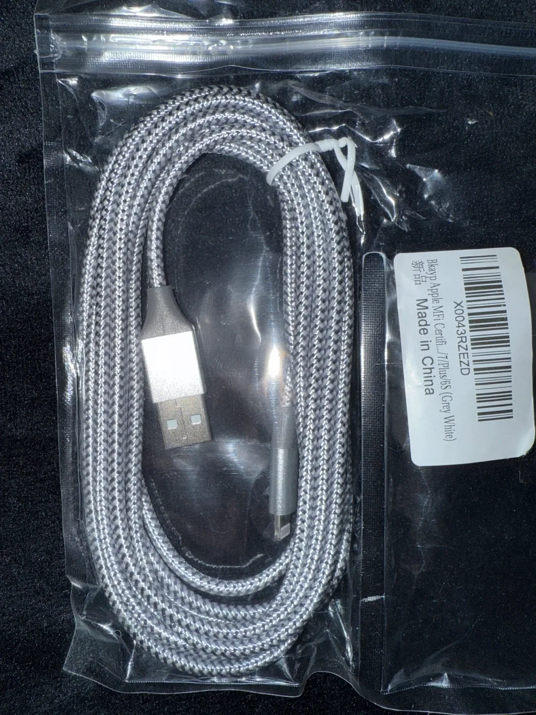 New Bklyn Lynx MFi Cord, 7ft (Wireless Grey White) image indicator(2)