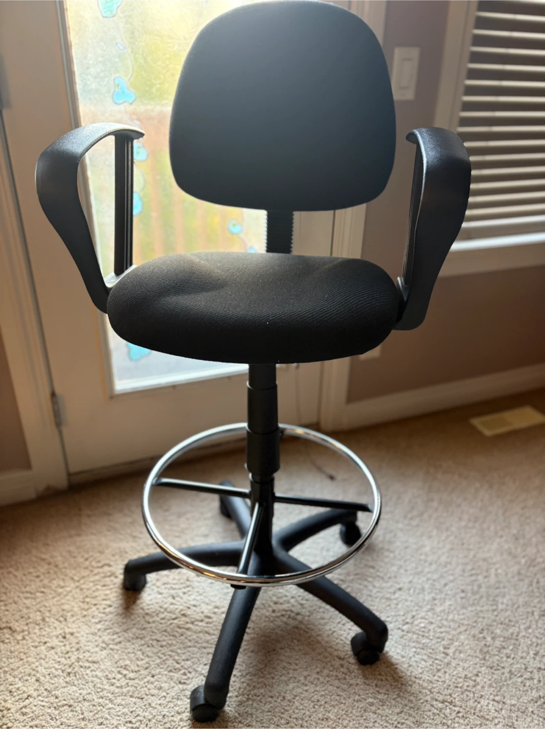 Black Office/Drafting Chair with Arms