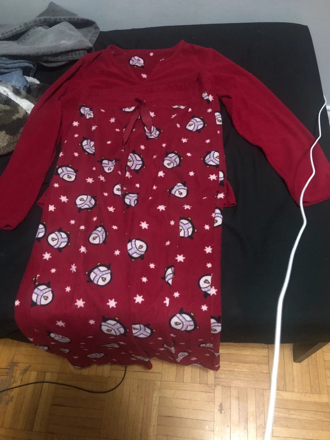 Red Penguin Print Pajama Set thumbnail