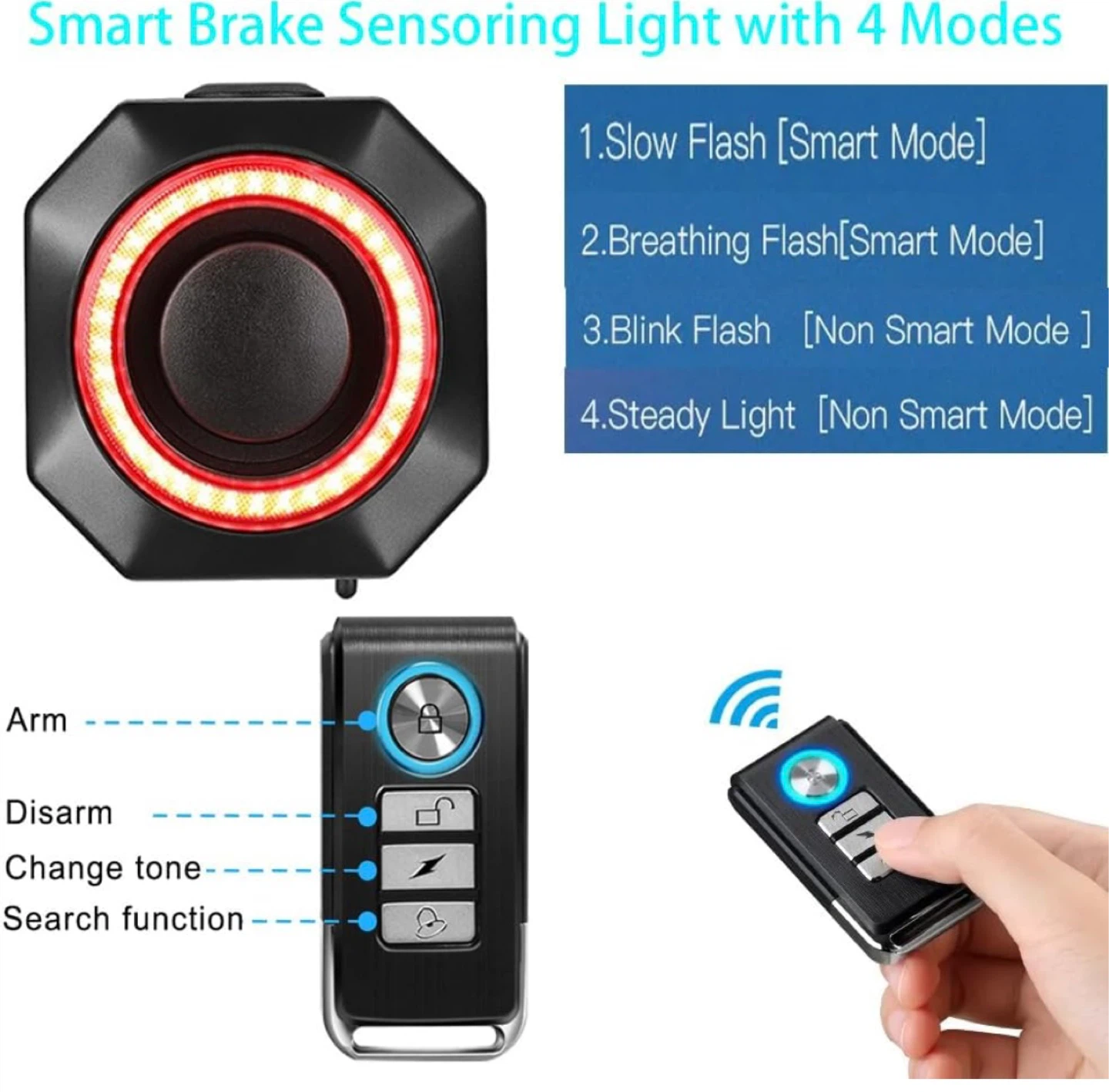 HoneTeek Bike Tail Light & Alarm System - photo 3