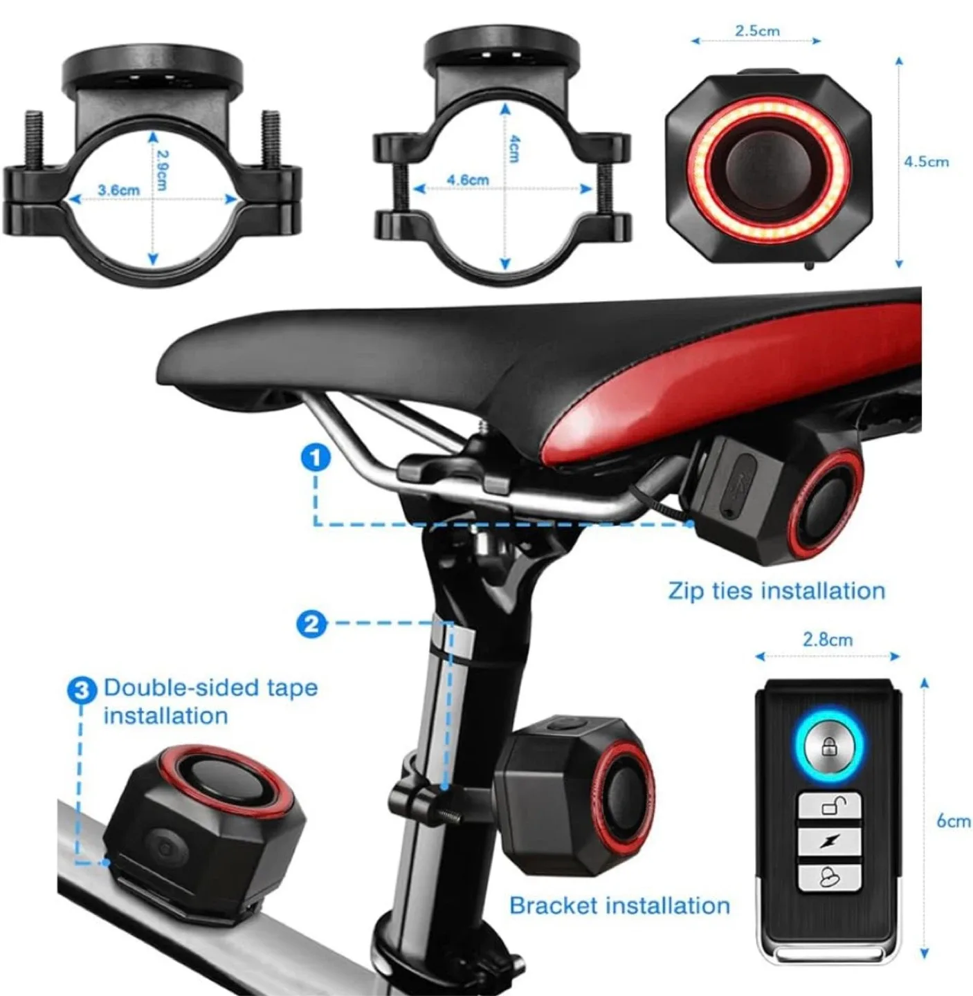 HoneTeek Bike Tail Light & Alarm System image indicator(5)