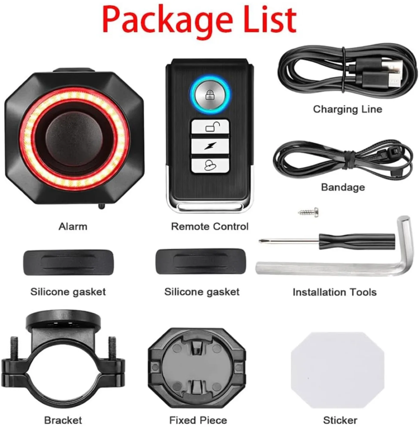 HoneTeek Bike Tail Light & Alarm System image indicator(8)