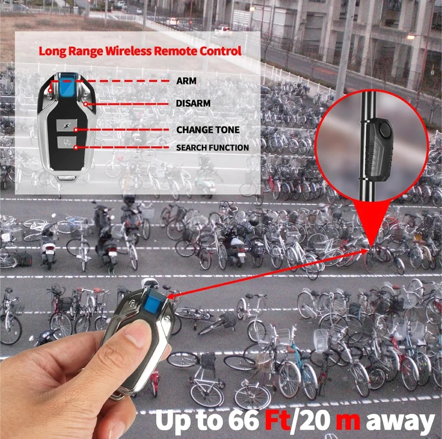 HoneTeek Anti-Theft Bicycle Alarm - New image indicator(4)