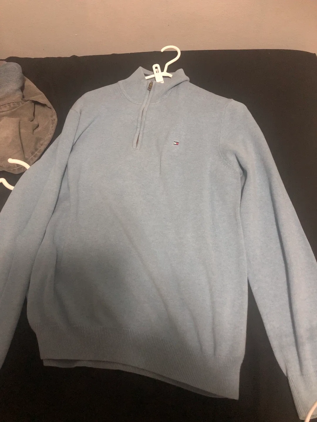 Tommy Hilfiger Quarter Zip Sweater, Light Blue thumbnail
