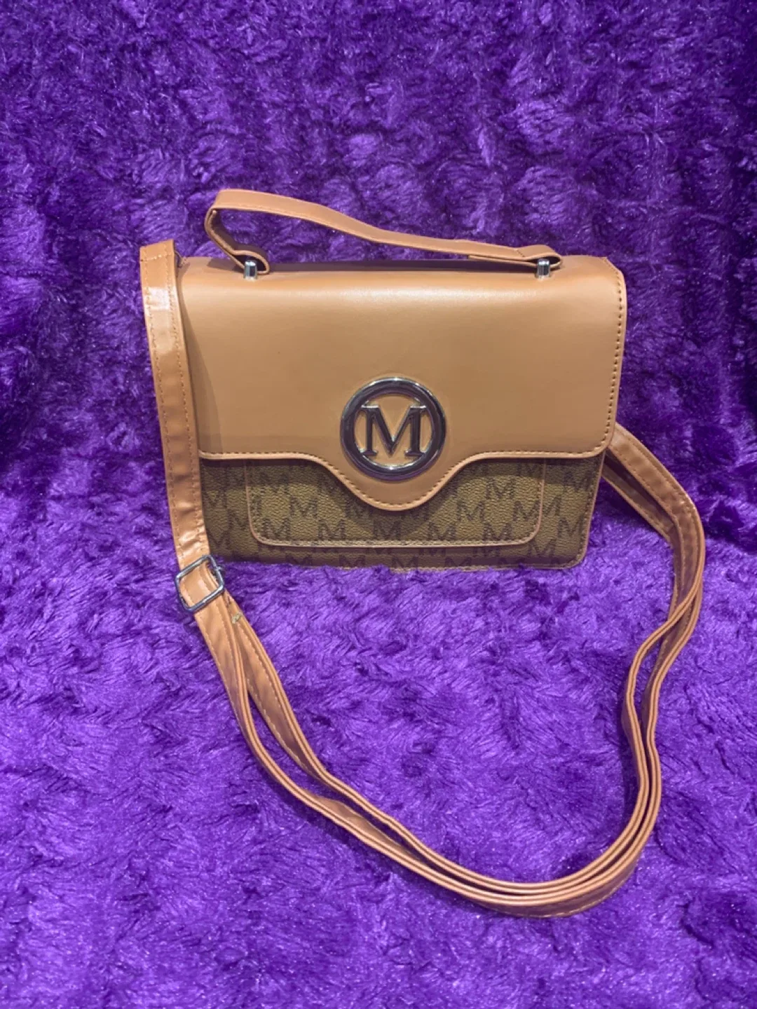 Brown 'M' Logo Handbag thumbnail