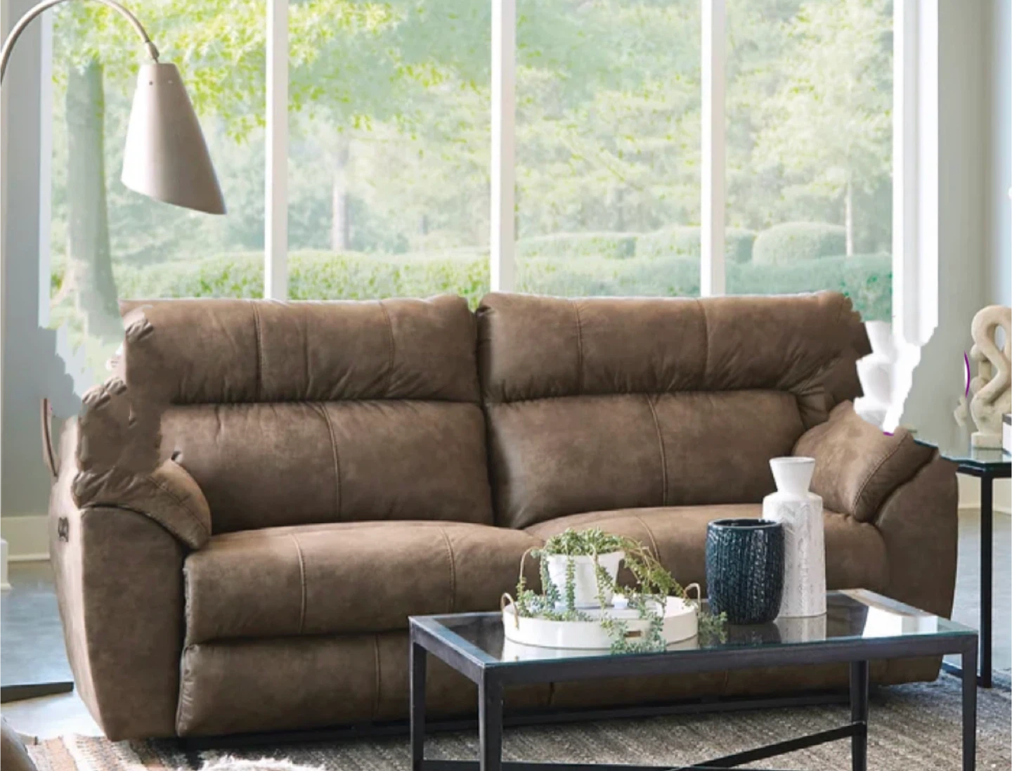 Rush Sale Brown Reclining Loveseat - photo 2