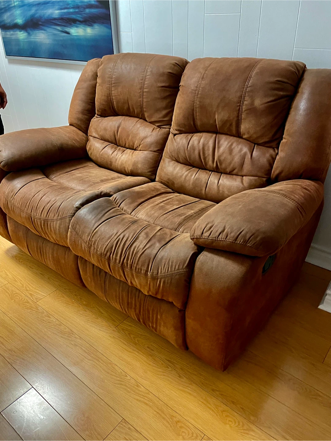 Rush Sale Brown Reclining Loveseat - photo 3