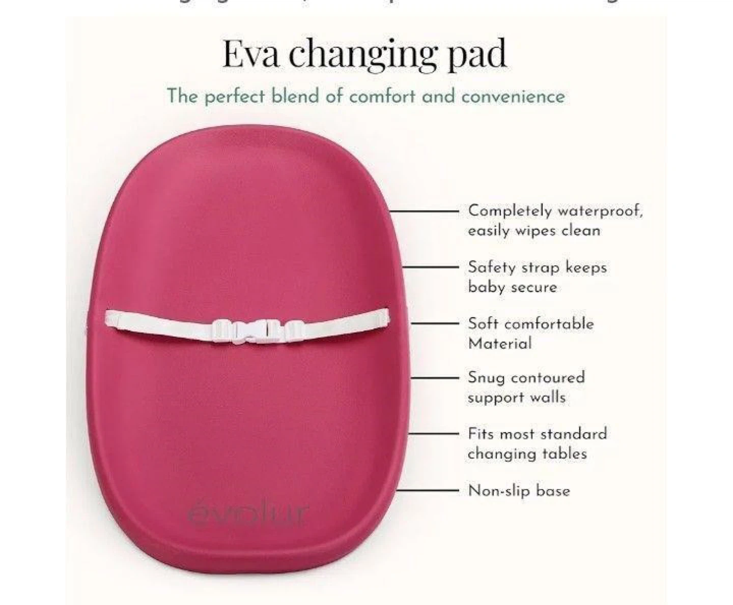 Evolur Eva Changing Pad - Waterproof & Easy Clean - photo 2