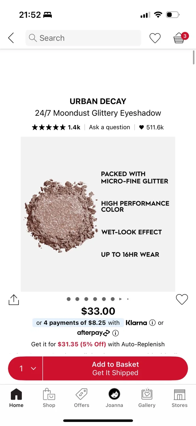 Brand new in box Urban Decay Moondust Shadow - Rebel Star image indicator(6)