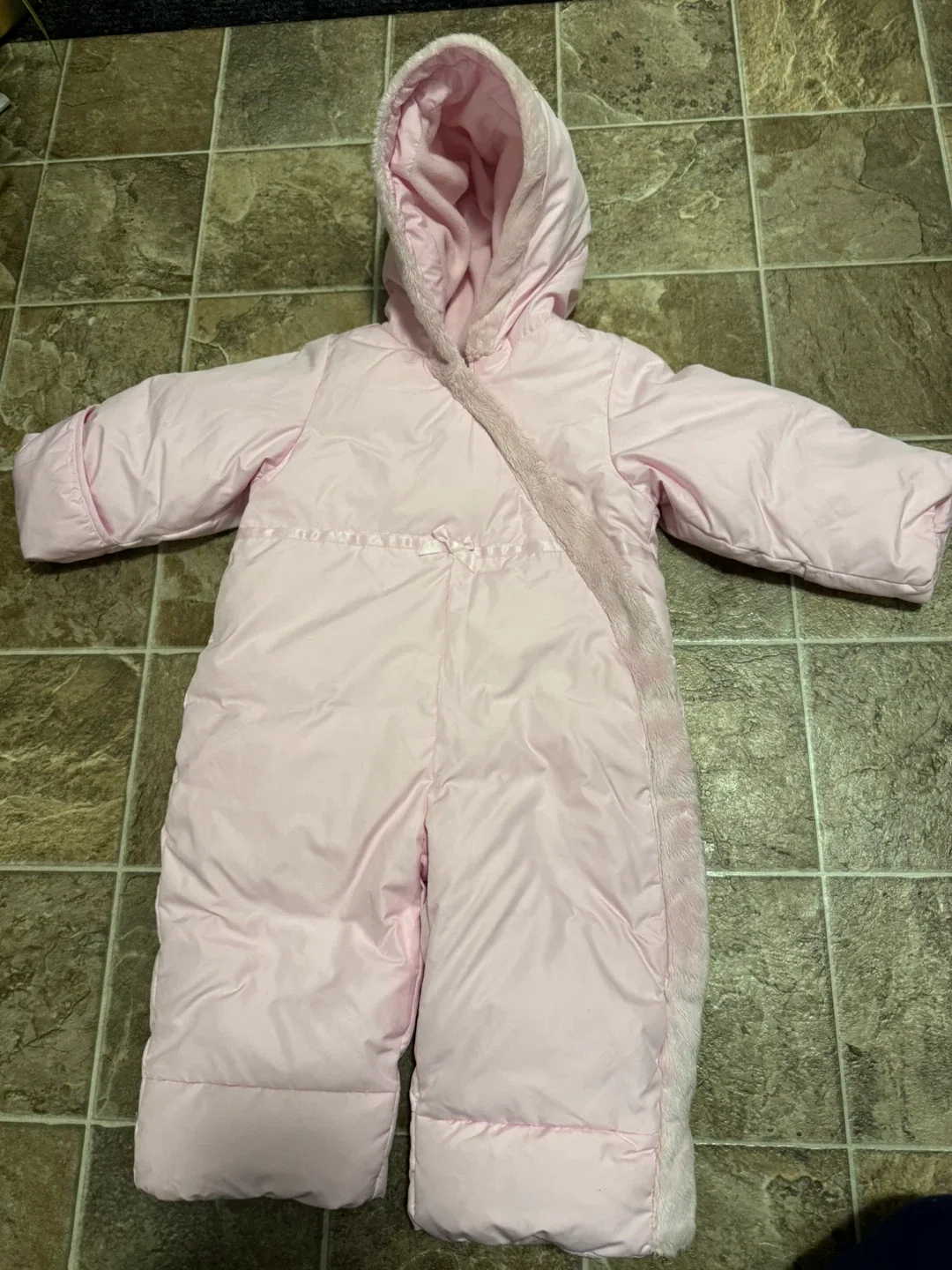 Baby Gap Pink Snowsuit & Plaid Poncho Set (3-6 Months) image indicator(2)