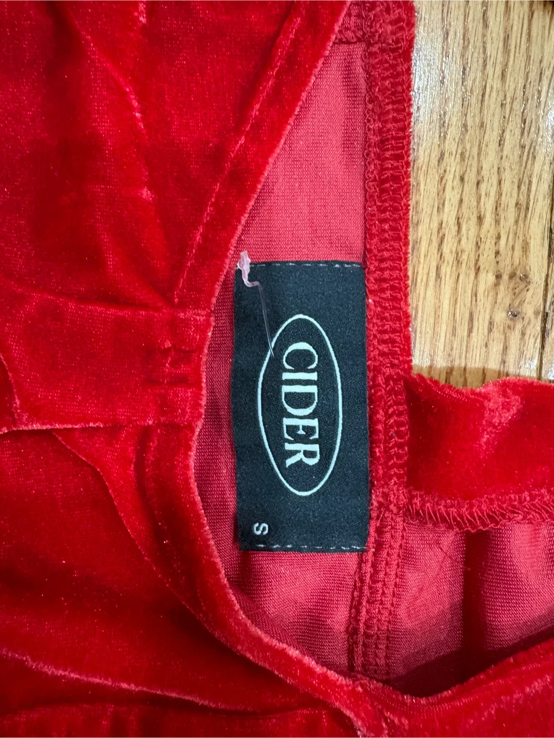 Cider Red Velvet Asymmetrical Long Sleeve Top image indicator(2)