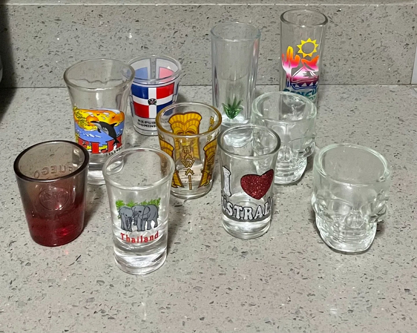 10 piece Souvenir Shot Glass Collection thumbnail