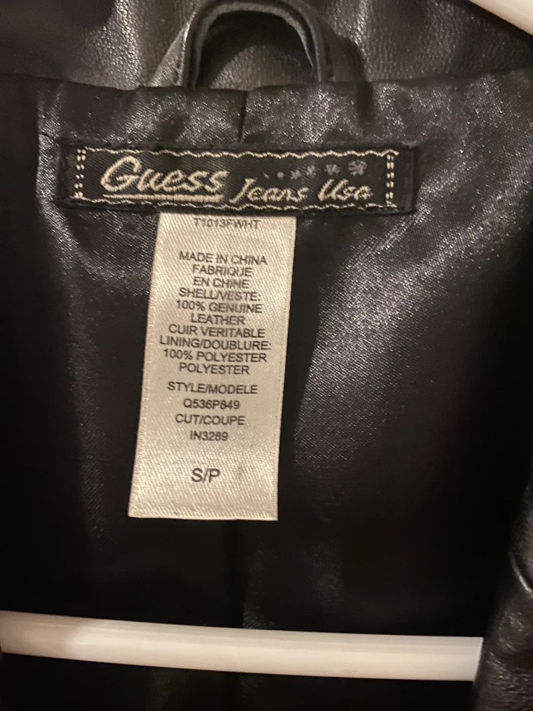 Guess Jeans USA Black Leather Jacket - Size S/P image indicator(3)