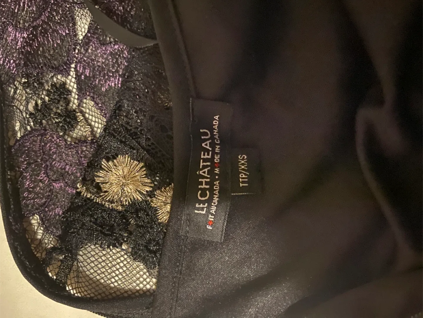 Le Chateau Black Floral Lace Dress Size XXS image indicator(4)