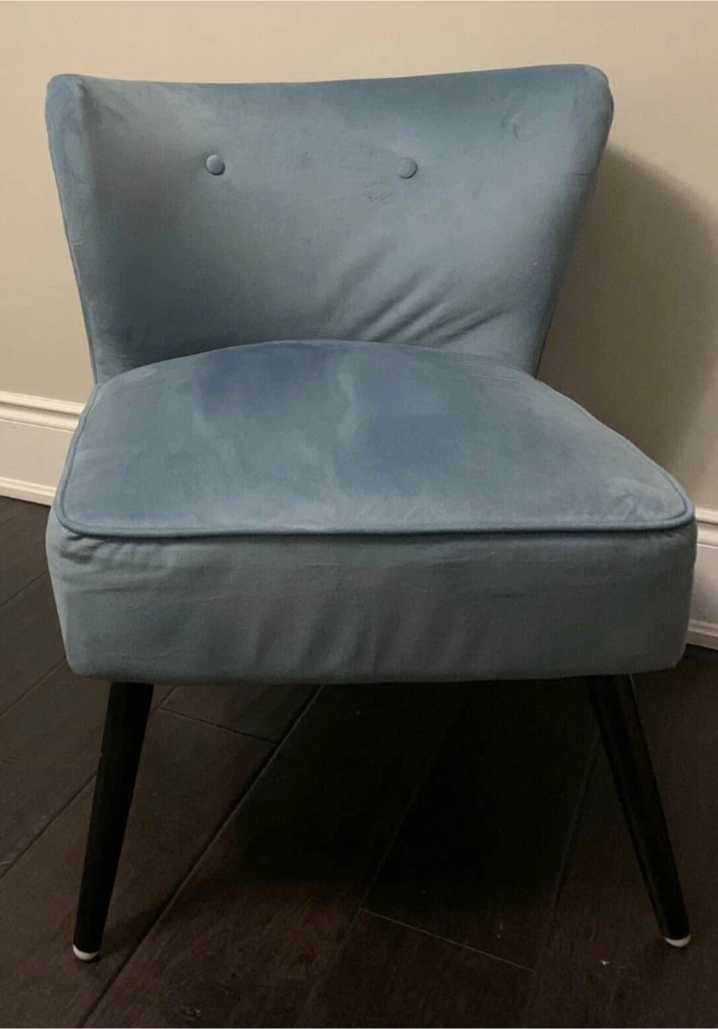 Blue Velvet Accent Chair - photo 3