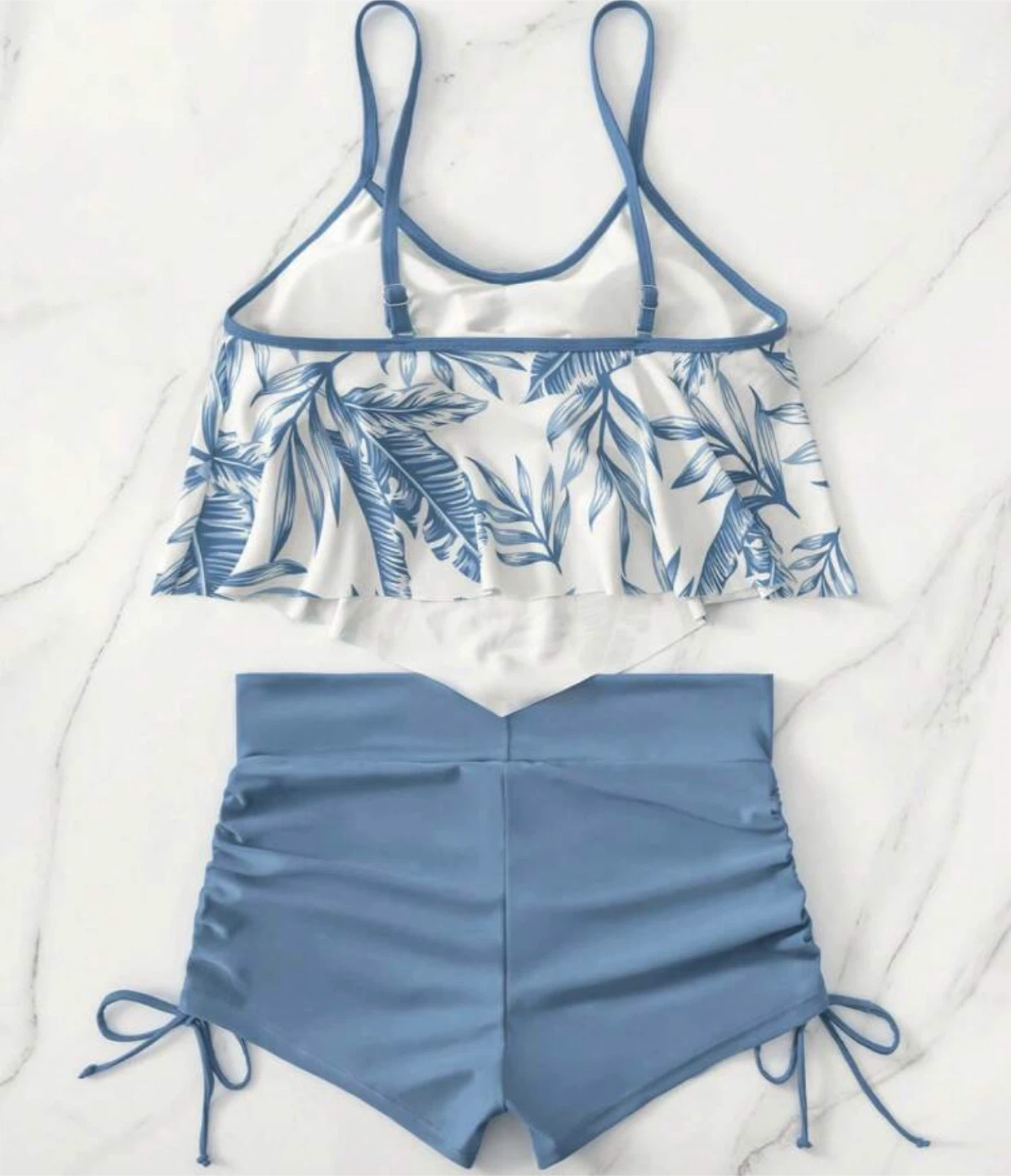 Swim Lushoire Blue & White Leafy Swimsuit - photo 2