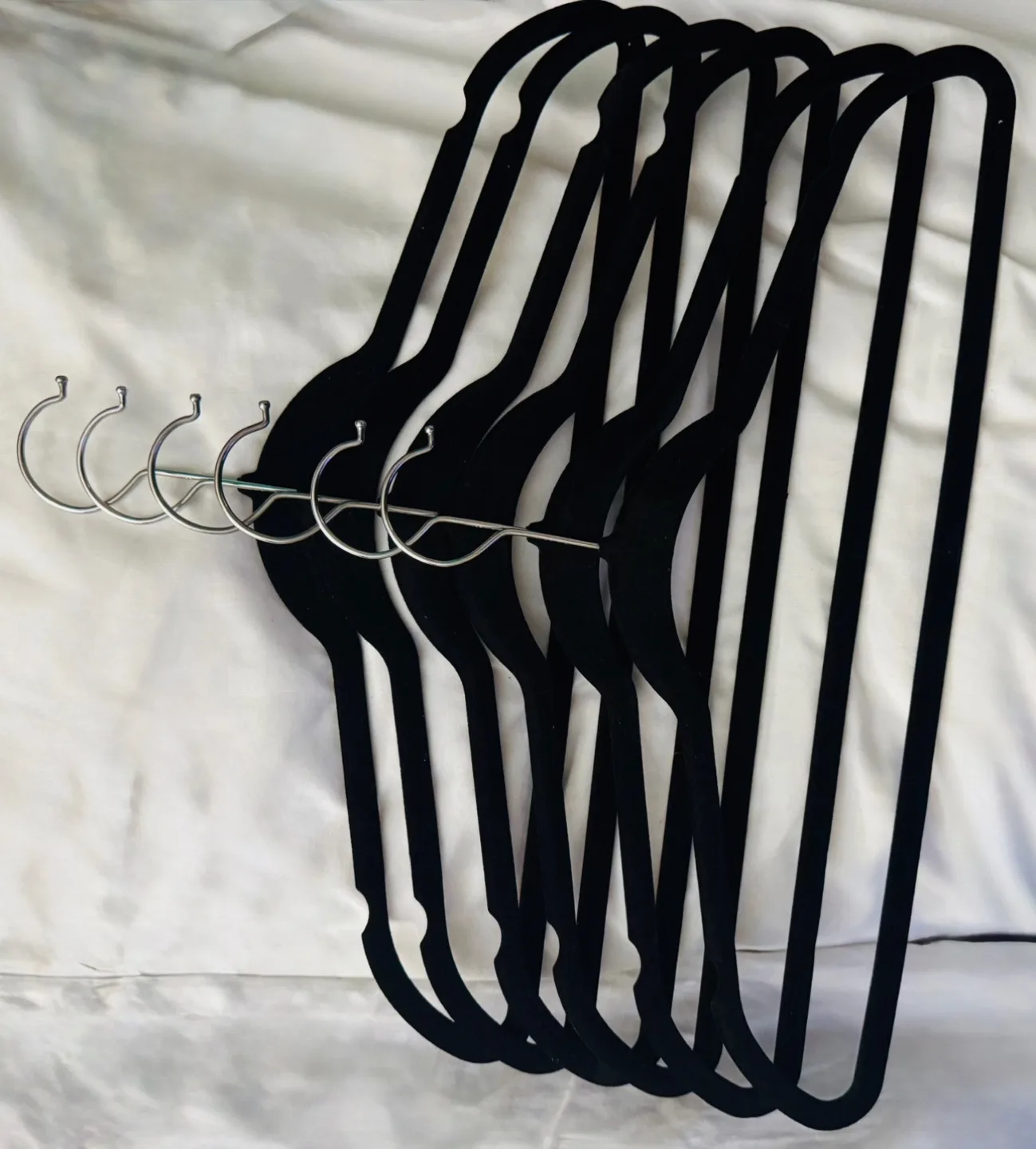Black & Silver Velvet Clothes Hangers (Set of 6) thumbnail