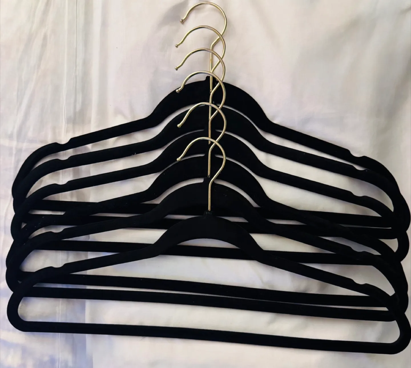 Black Velvet Clothes Hangers (Set of 6) thumbnail