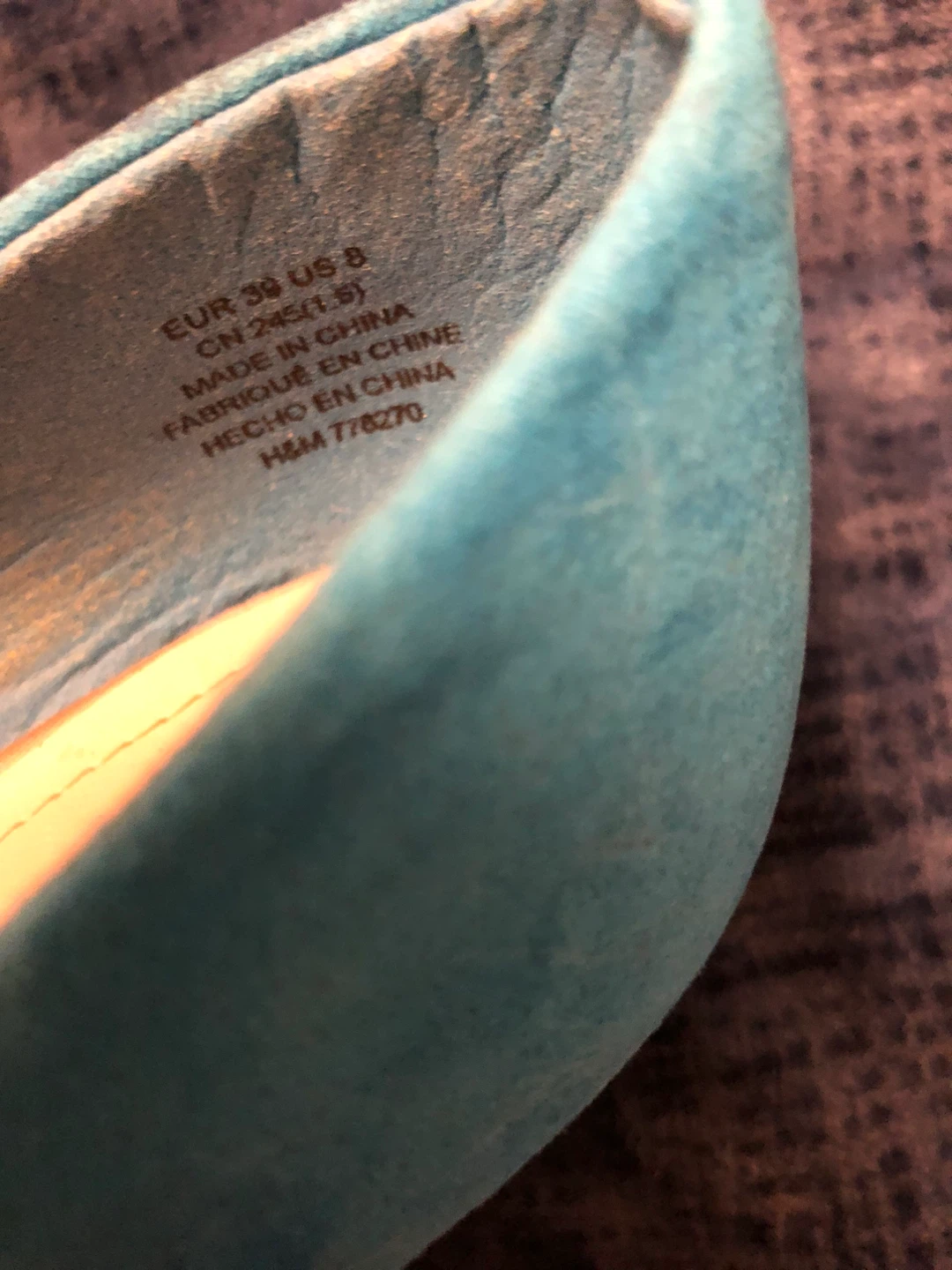 H&M Blue Suede Peep Toe Heels - Size 8 - photo 2