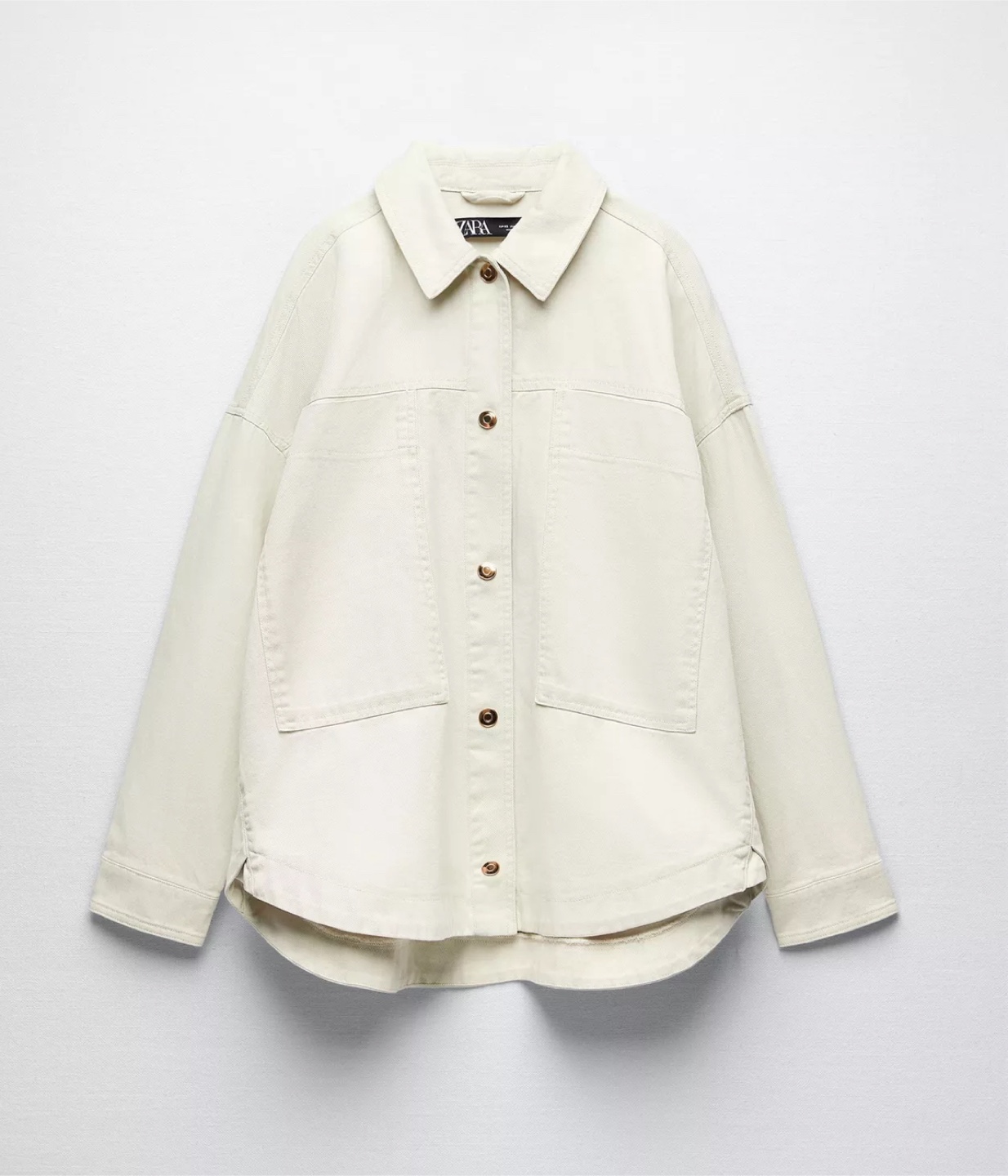 Zara Ecru Overshirt - Size S