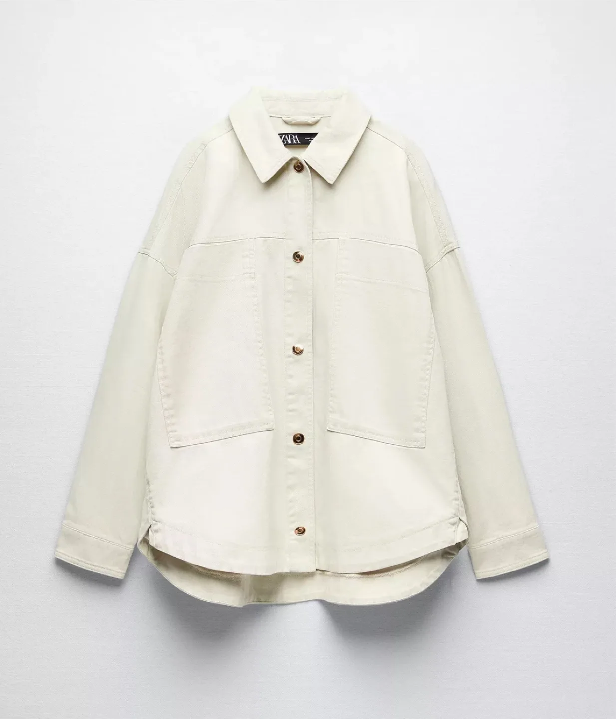 Zara Ecru Overshirt - Size S thumbnail