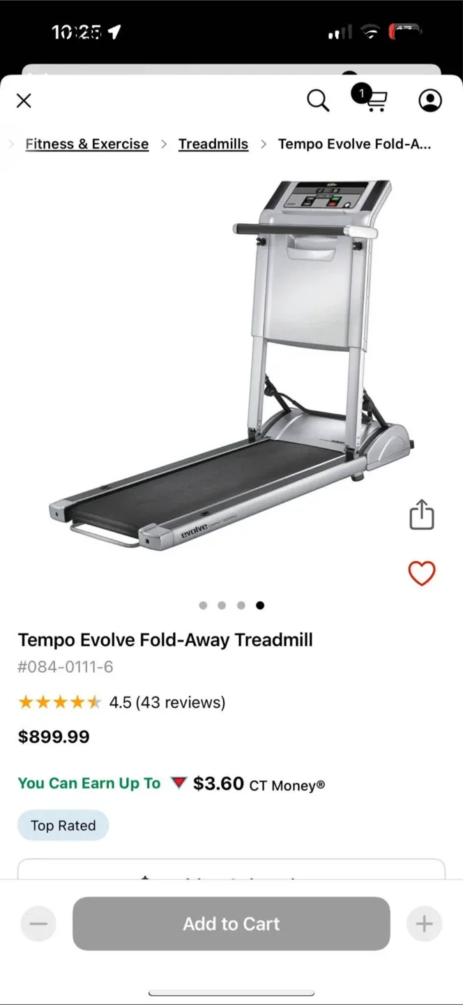 Tempo Evolve Fold-Away Treadmill