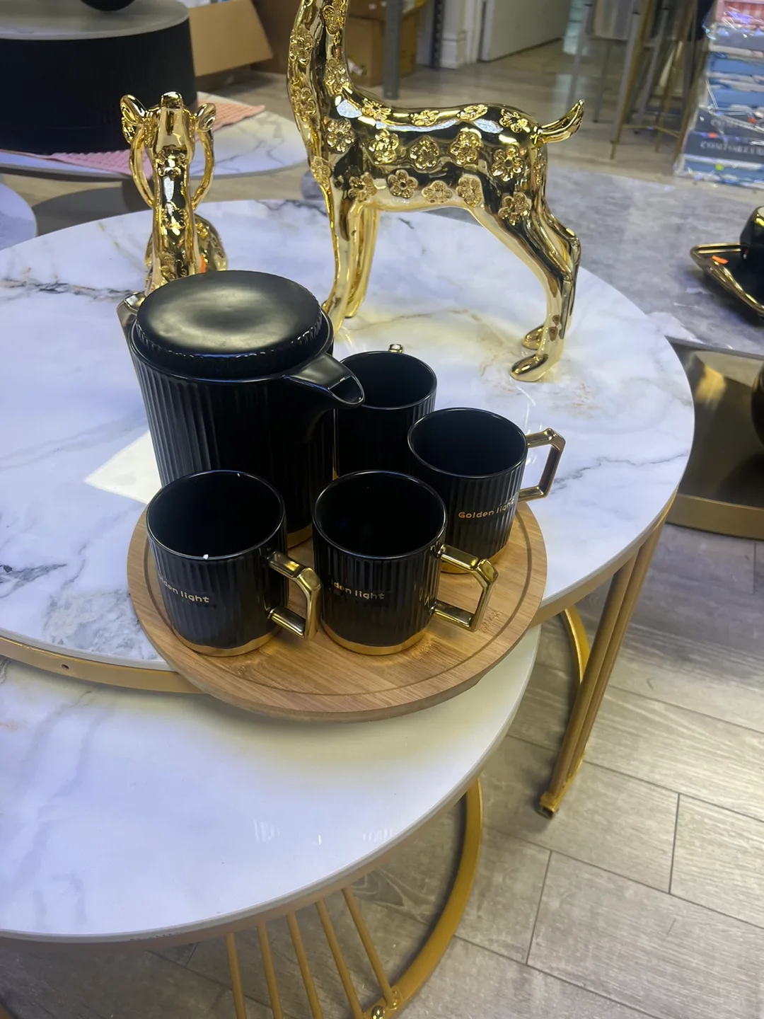 Golden Light Black Tea Set with Tray image indicator(2)
