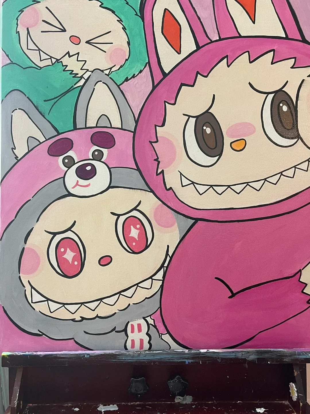 Acrylic Paint Labubu 60x80cm image indicator(4)