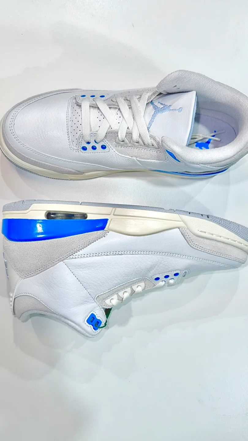 Jordan 3 Retro UNC (White/Valor Blue) Size 10.5 image indicator(5)