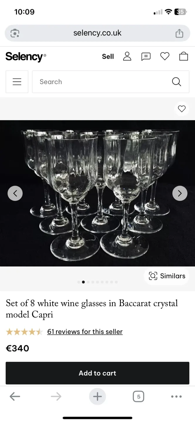 Vintage Collectable Baccarat France Capri collection Goblets image indicator(8)